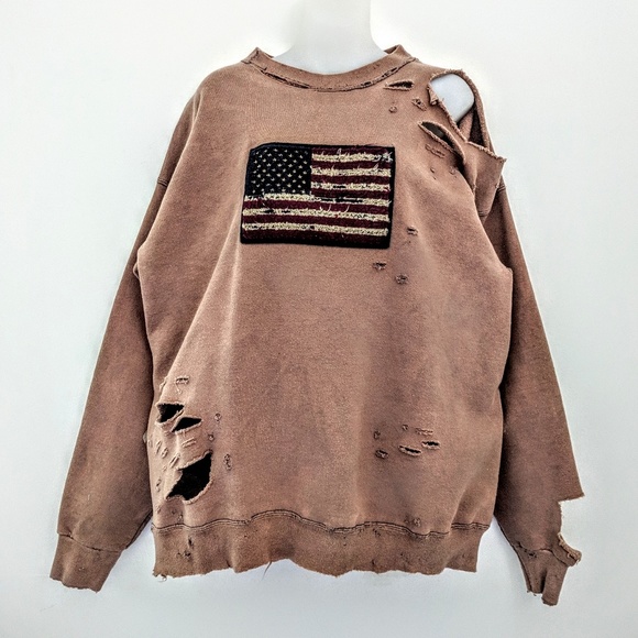 Vintage Tops - Destroyed America Fleece